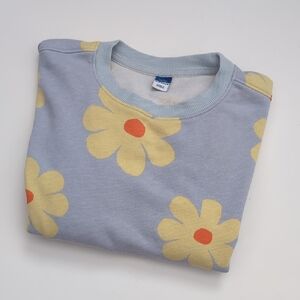 Old Navy Blue Sweatshirt with Yellow Floral Design